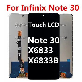 Sākotnējā Melnā 6.78 Collas Infinix Piezīme 30 X6833 X6833B LCD Displejs, Touch Screen Digitizer Montāža Nomaiņa Attēls