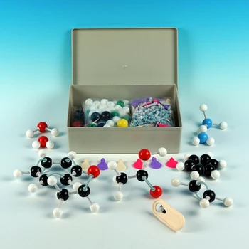 307 Gab Molekulāro Modelis Komplekts Neorganiskās un Organiskās Ķīmijas Zinātnes Atomu, Molekulu Modeļus, Krāsu Kodēta Atomu Mazulis Attēls