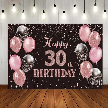 Laimīgs 30. Dzimšanas dienas svinības Fons Vīrieši Sievietes Rozā Zelts Spangle Spīd Zvaigznes, Fotogrāfijā Fona Jubileju Apdare Attēls