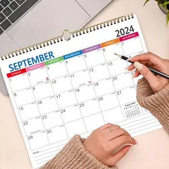 Plānošanas Izsekošanas Kalendāra 2024-2025 Sienas Kalendāru angļu Laika Vadība Plānotājs mājā, Birojā, Skolā Ikmēneša Organizators Attēls