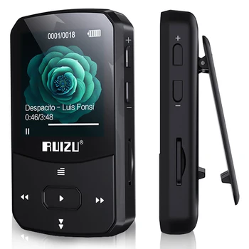 RUIZU X52 Sporta Bluetooth 5.0 MP3 Mūzikas Atskaņotājs Klipu Mini Portable Pleijeris ar Ekrānu, FM,Diktofons,E-Grāmatu,Pulksteni,Pedometrs Attēls