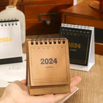 2023-2024 Mini Galda Kalendārs Pastāvīgā Flip Ikmēneša Plānotāja, Padarot Skolas Mājas Biroja Grafiku Kalendārs Attēls