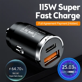 30W Auto Lādētājs USB Super Fast Charger QC 4.0 3.0 Ātri Maksa par Xiaomi Samsung iPhone Auto USB Type-C Ligzdas Adapteris Lādētājs Attēls
