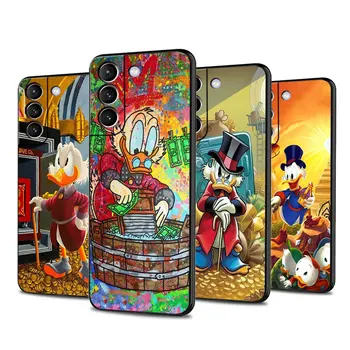 Disney Donald Duck Case For Samsung Galaxy S22 Ultra S20 S23 FE S21 Plus S10 Lite S10e S8 S9 S7 Black Mobilie Mīksto Vāciņu Attēls