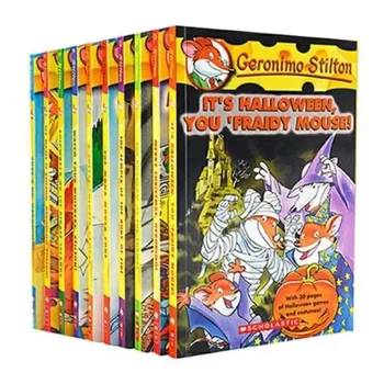10 Grāmatas Geronimo Stilton 11-20 Humora Piedzīvojumu Izpētīt Drosmīgs Komiksu Fantastikas Vecāku Bērnu Bērniem Angļu Attēlu Stāstu Krājums Attēls