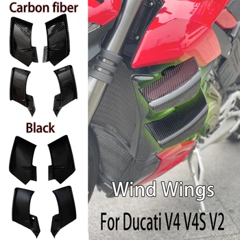 V4S Vēja spārniem Winglet Aerodinamisko Spārnu Deflektoru Spoilers Par Ducati Streetfighter V4 V4S V2 Motociklu Aptecētājs Pusē Attēls