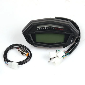 Par Kawasaki Z1000 Tahometrs, Stundu Skaitītājs Odometra LCD Digitālais Spidometrs Pārnesumu Indikators Motociklu 7Colors Spidometrs Attēls