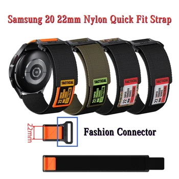 Samsung 20 22mm Quick Fit, Neilona Siksnas, Watch4/5 40 44mm Grupa Galaxy Watch6 Classic 43 47mm Sporta Aproce Jostas Attēls