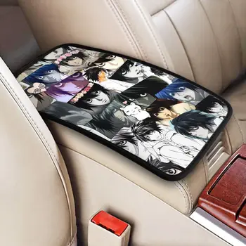 Universāls Auto, Vidējais Elkoņu Balsts Segtu Mat Ādas Death Note Pleds Anime Centrs Konsoles Segtu Pad Lawliet Kolāža Auto Dekori Aksesuāri Attēls