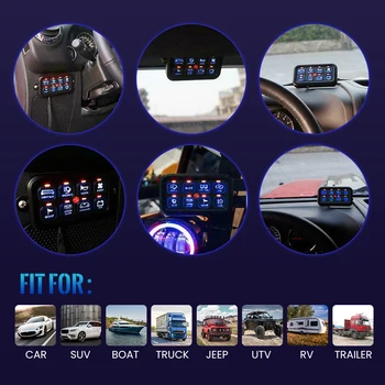 Jauns 8 Banda On-Off Blue LED Circuit Breaker Šūpuļzirgs Slēdzis Panelī Uzstādītu Auto Auto Laivu Attēls