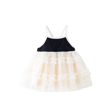 Princese Bērnu Kleitas Kontrasta krāsu Acu Vasarā Meitenes Slīdēšanas Kleitu Balle Tērpu Apģērbs Attēls