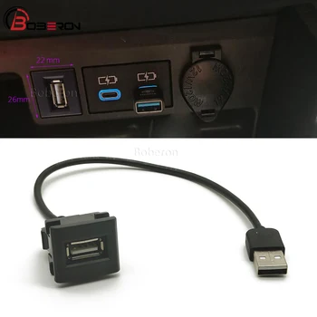 Auto USB Spraudni Līnijas Ostas Paplašināšanu Kabeļa Adapteris Toyota Vios Camry Reiz RAV4, Corolla Piederumi Attēls