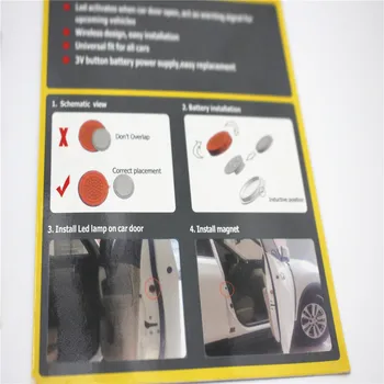 2X Automašīnas Durvis Gaismas Brīdinājuma Gaismas Anti par Kia Magentis Borrego Hyundai K2 K3 K5 k9 No3 Attēls