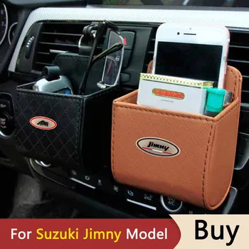 PU Ādas Auto Mobilā Telefona Turētājs, Soma, Auto Izplūdes Gaisa Ventilācijas Atkritumu Kaste Suzuki Jimny Sierrra Safari JB33 JB43 JB74 JB53 JB64 Attēls