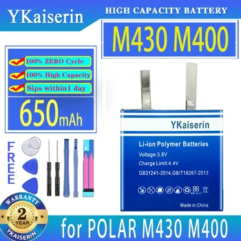 YKaiserin Akumulatora M 430 400 M (322826) 650mAh par POLAR M430 M400 GPS Sporta Skatīties Bateria Attēls