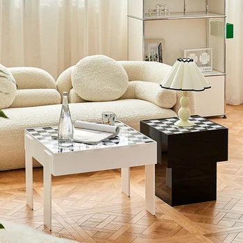 Nordic light luksusa mājas kombinācija šaha kafijas galdiņš vienkārša mūsdienu nelielā dzīvoklī viesistaba, neliela tabula Attēls