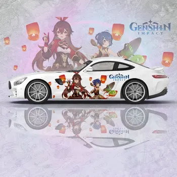 Genshin Ietekmes Dzintara Anime Auto Uzlīme Decal Kapuci Durvju Ķermeņa Vinila Uzlīmes Grafiskais Wrap Jaunu Auto Uzlīme Apdare Piederumi Attēls