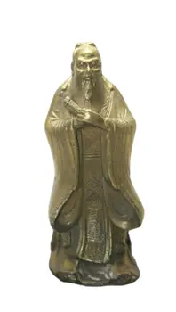 8CM Ķīnas Unikālā Vara Cirsts Konfūcija statuja bronzas rūpnīcas vietās Attēls