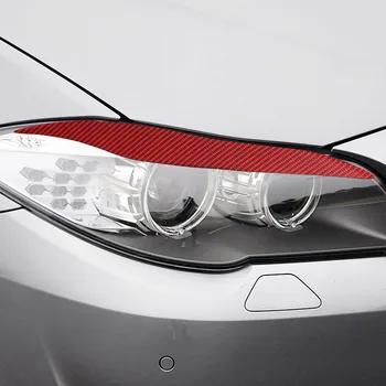 Sarkanā Oglekļa Šķiedras Uzlīmes Automašīnas Priekšējo Lukturu Modifikācijas Segtu Apdares Līstes BMW 5 Sērijas 11-17 F10 Automašīnu Piederumi, Iekšējo Attēls