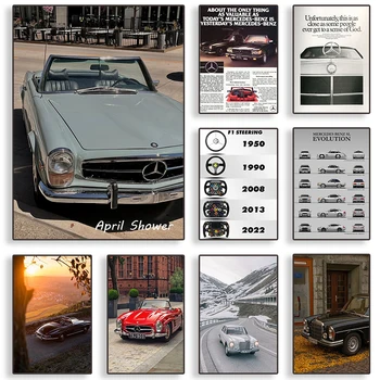 Pasaules Slavenā Super Automašīnu Mercedess Benzs Mūsdienu Mākslas Plakātu, Audekls Gleznošanai un Izdrukas Sienas Mākslas Aina Boyroom Sienas, Mājas Dekoru Attēls