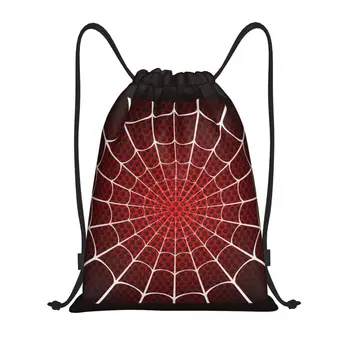 Pasūtījuma Spider Web Aukliņu Somas Sievietēm Vīriešiem Viegls Sporta Zāle Uzglabāšanas Mugursoma Attēls