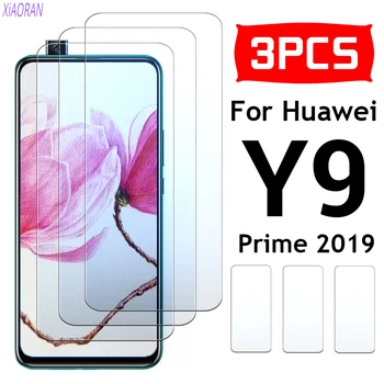 Rūdīta stikla ekrāna aizsargs Huawei Y9 Ministru, 3PCs., ar aizsargājošu plēvi, lai Huawei Y9 Ministru 2019 Attēls