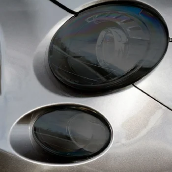 2X Automašīnas Lukturi Aizsardzības Nokrāsu Filmu Dūmu Melnā TPU Aizsardzības Pārredzamu Uzlīmes Fiat 500 Abarth no 2013. līdz 2020. gadam Piederumi Attēls