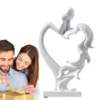 Skūpsts Statuja Mākslas Statuetes Modernās Romantiskās Abstraktās Radošo Pāris Sejas Skūpsts Skulptūru Kāzas & Jubilejas Dienā Attēls