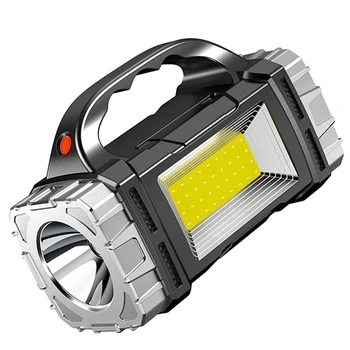 Portatīvie Saules Enerģijas Lukturīti, USB Uzlādējams Ūdensizturīgs Rokas Laternas LED Lukturi Āra Tūrisma Pārgājieni Attēls