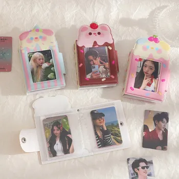 INS korejas Karikatūra 3 collu Foto Albums Kūka Kucēnu Kartes turētāju Studentu Polaroid Mazo Karti atmiņas Albumu Sieviete Attēls