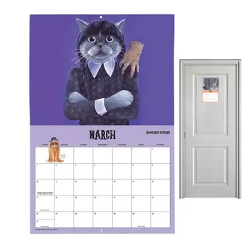Kaķu Kalendārs 2024 12 Mēnešu Kaķu Kalendārs No Jan. 2024 Dec. 2024 Gudrs Scaredy Kaķis Sienas Mēneša Kalendāra Plānošanas Organizēšana Attēls