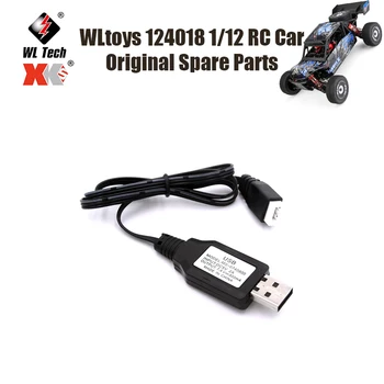 WLtoys 124018 1/12 RC Auto Oriģinālās Rezerves Daļas 12428 144001 WL917 A959 K989 7.4 V USB Uzlādes Kabelis, Lādētājs Attēls