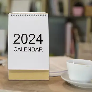 Viegli lasīt Mini Kalendāra 2024. Gadam Mini Galda Kalendārs Stand-up Flip-top Dizaina Ziņā Marķējums Ērtu kabinetu Dekori Attēls