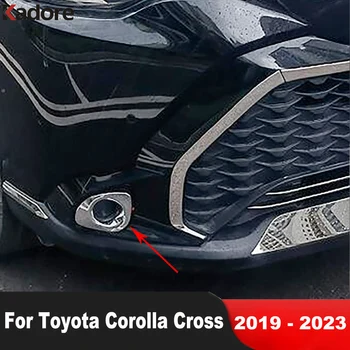 Priekšējo Miglas Lukturi, Lampas Vāciņš Melns, Toyota Corolla Cross Hibrīda 2019-2022 2023 Oglekļa Foglight Molding Apdares Auto Piederumi Attēls