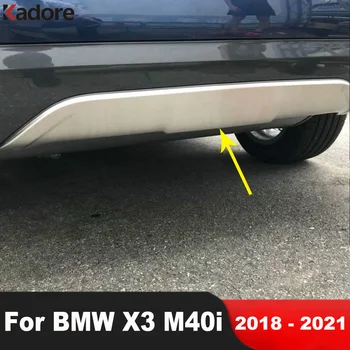 Aizmugures Bufera Vāciņš Melns BMW X3 M40i 4dr SUV 2018 2019 2020 2021 Nerūsējošā Tērauda Auto Astes Apakšas Aizsargs Aizsargs Piederumi Attēls