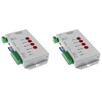 2X RGB LED Kontrolieris T1000S SD Kartes 2048Pixels Kontrolieris WS2801 WS2811 WS2812B SK6812 LPD6803 DC5-24V Attēls