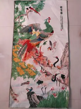 Vecs Ķīniešu zīda izšuvumi Veranda glezna 